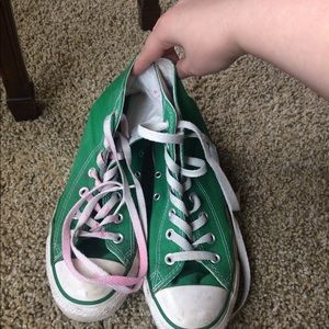 Green converse high tops
